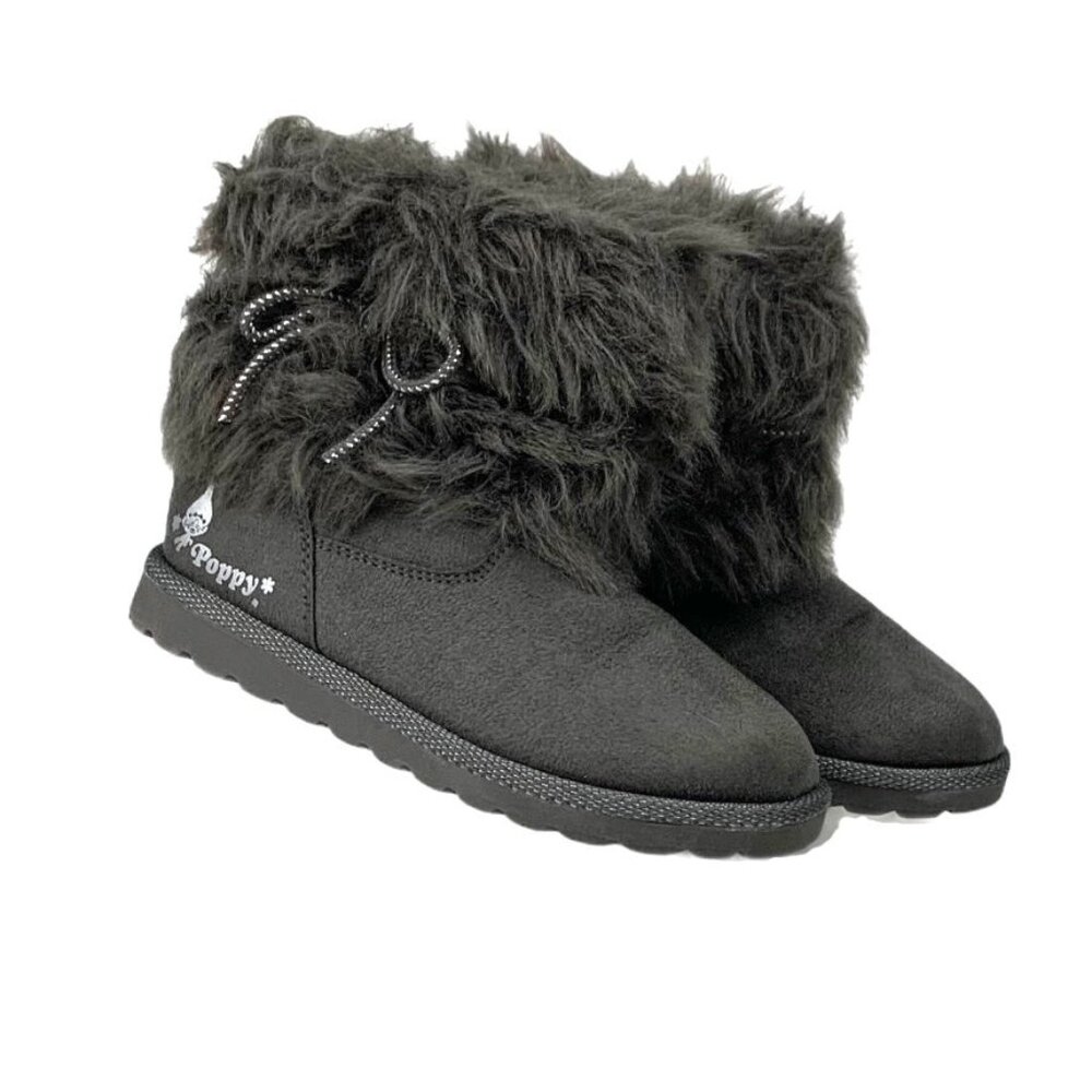 Trolls Poppy Flats Comfort Winter Girls Boot Dark Gray Size 12.5